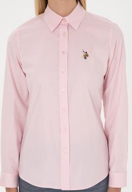 Kadın Açık Pembe Uzun Kollu Basic Gömlek - 50308038115