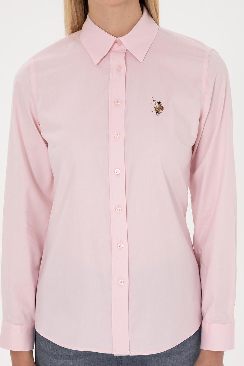 Kadın Açık Pembe Uzun Kollu Basic Gömlek - 50308038115