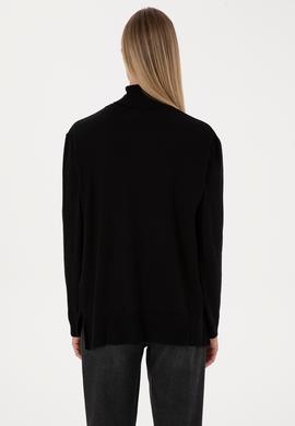 Kadın Siyah Basic Boğazlı Kazak - 50307742004