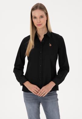 Kadın Siyah Uzun Kollu Basic Gömlek - 50308043029
