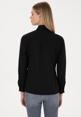 Kadın Siyah Uzun Kollu Basic Gömlek - 50308043029