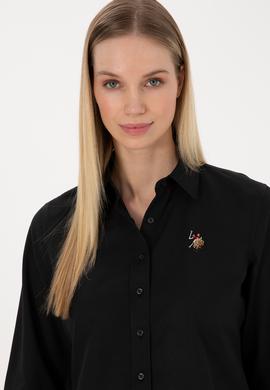 Kadın Siyah Uzun Kollu Basic Gömlek - 50308043029