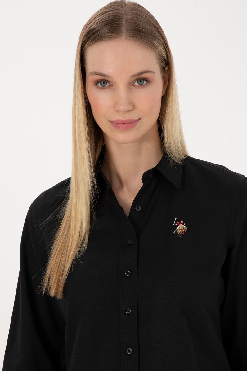 Kadın Siyah Uzun Kollu Basic Gömlek