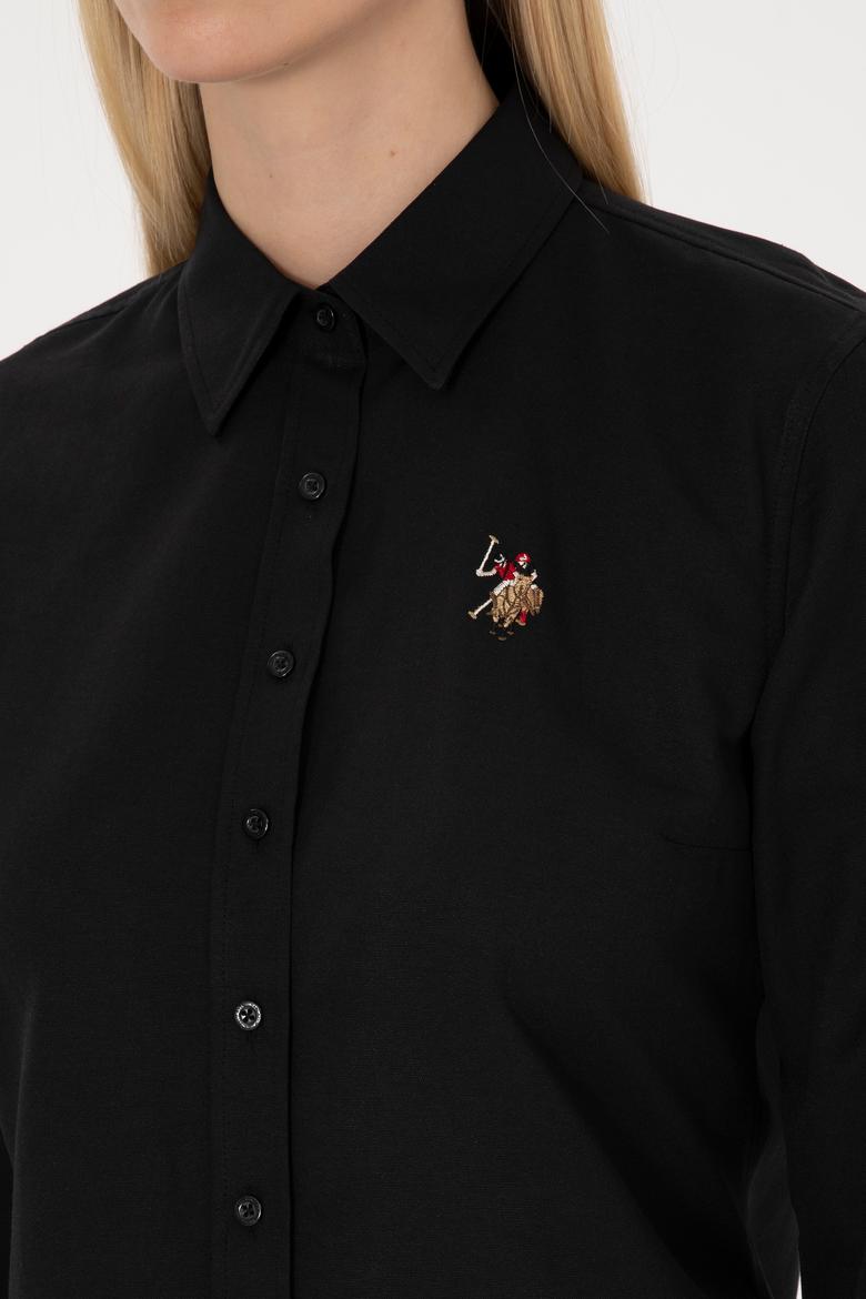 Kadın Siyah Uzun Kollu Basic Gömlek - 50308043029