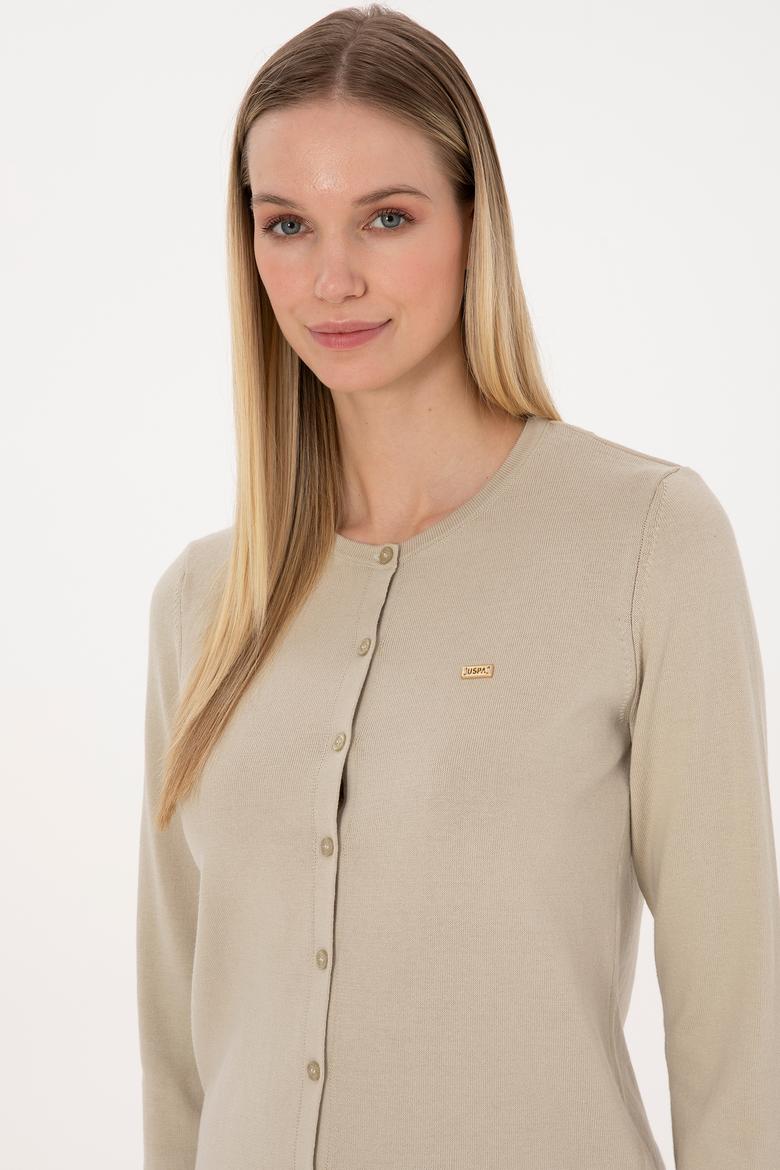 Kadın Açık Haki Basic Triko Hırka - 50307719055