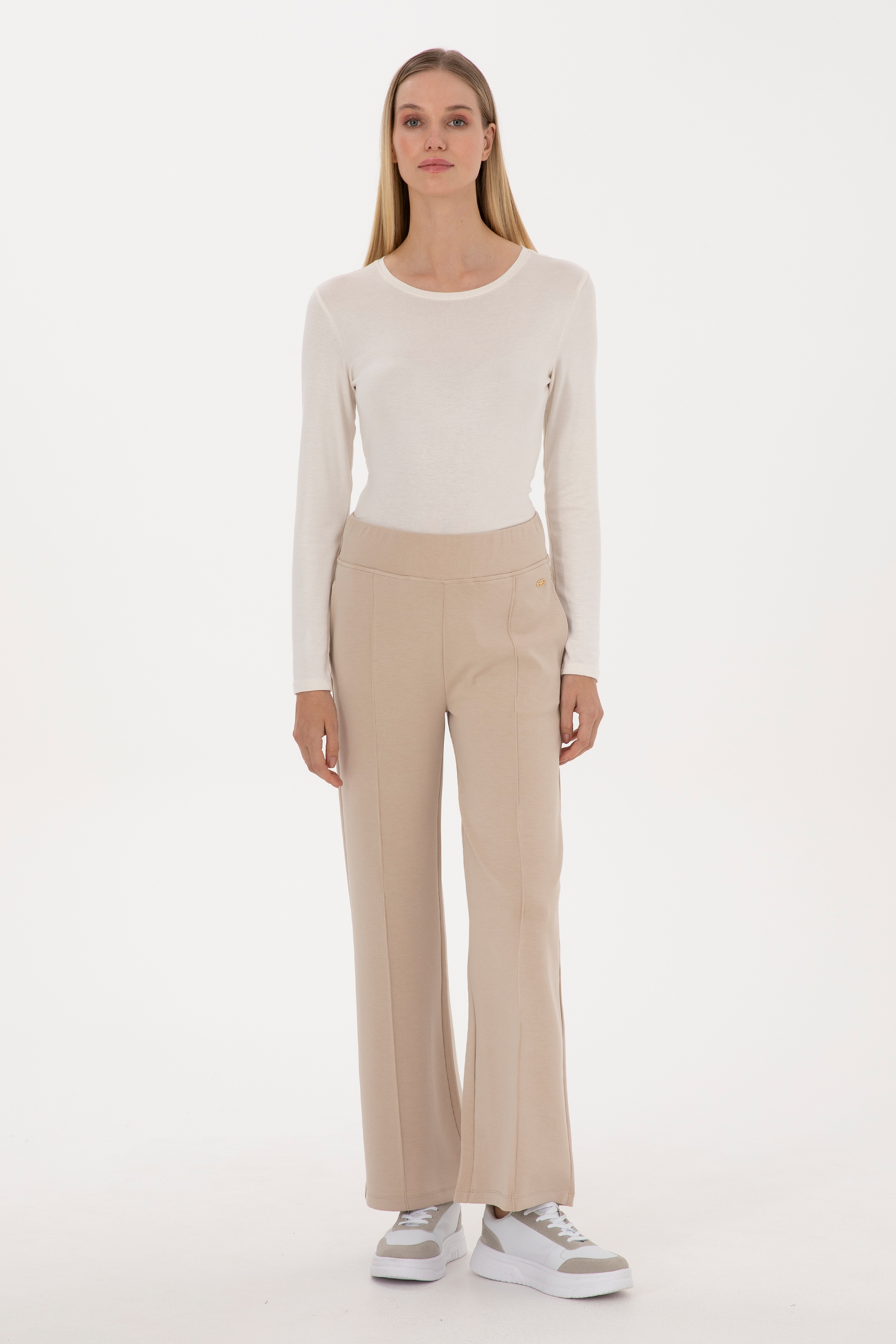 Kadın Koyu Bej Modal Karışımlı Loose Fit Eşofman Altı - Image 3