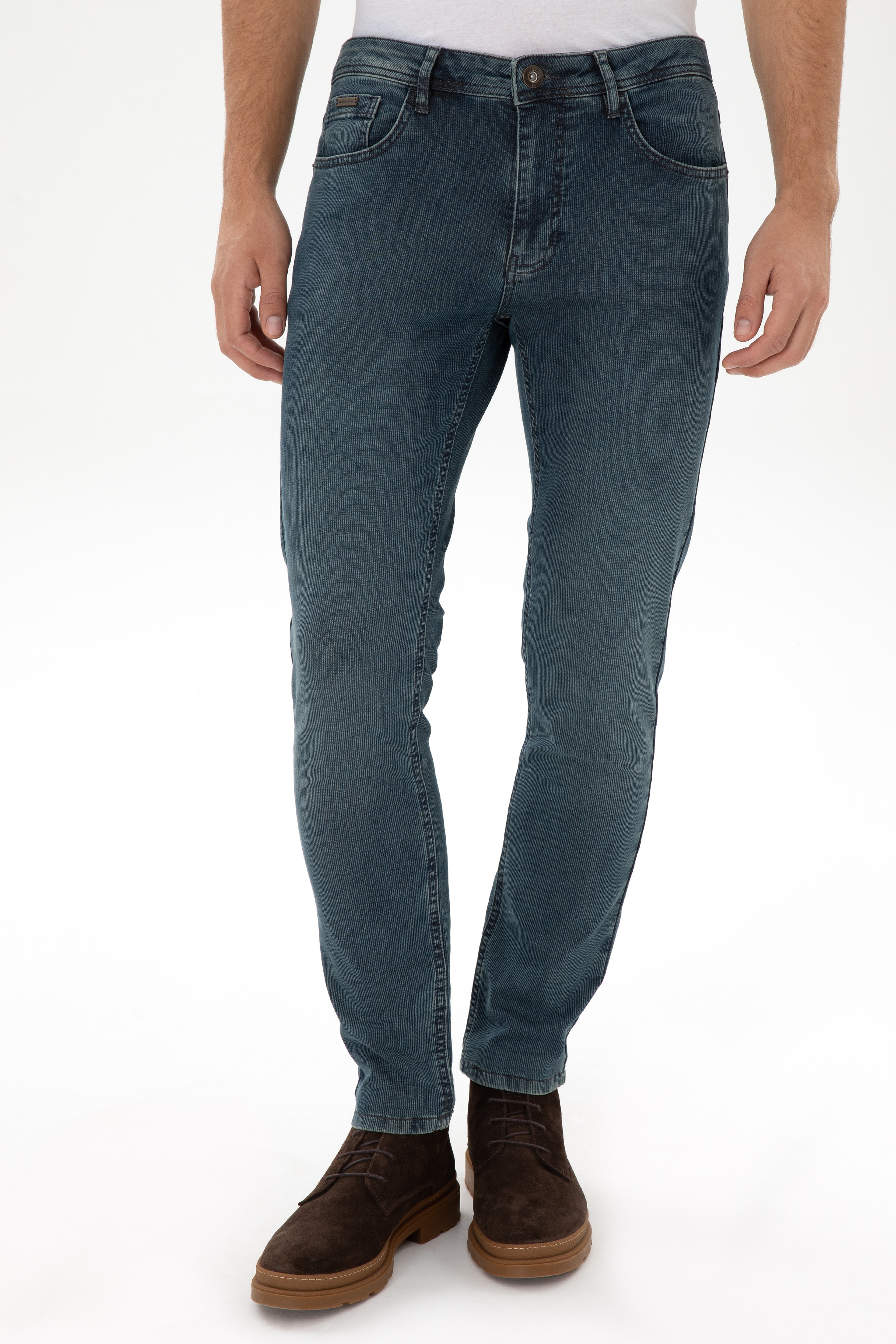 Erkek Mavi Slim Fit Jean Pantolon - Image 2