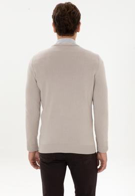 Erkek Slim Fit V Yaka Taş Basic Kazak - 50313668043