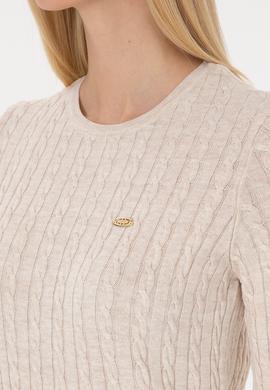 Kadın Krem Triko Elbise - 50313835006