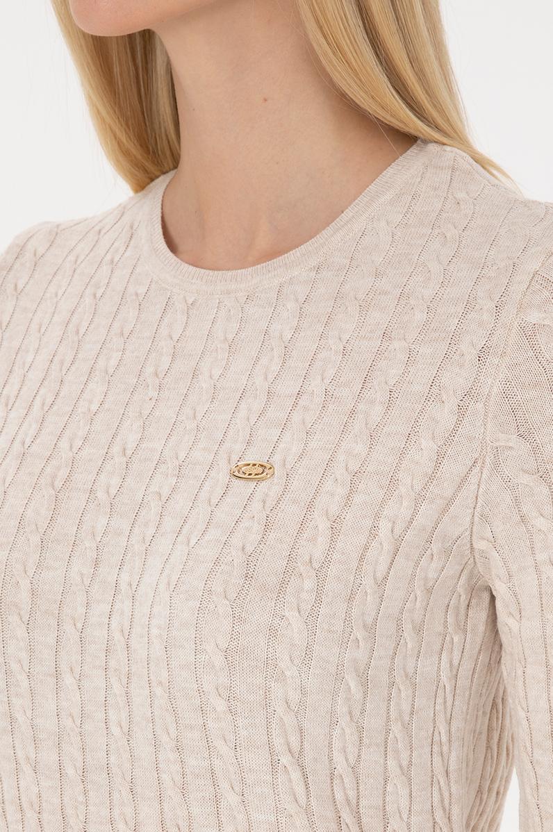 Kadın Krem Triko Elbise