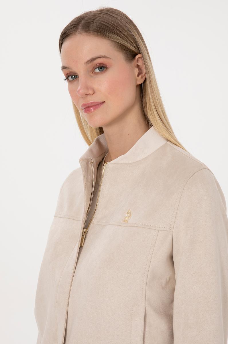 Kadın Ekru Deri Ceket