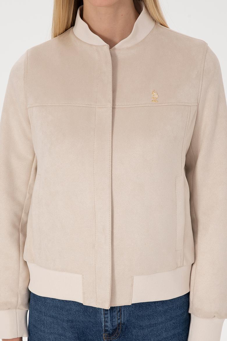 Kadın Ekru Suni Deri Ceket - 50317318012