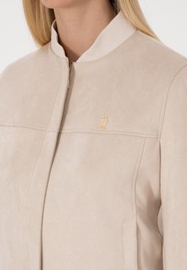 Kadın Ekru Suni Deri Ceket - 50317318012