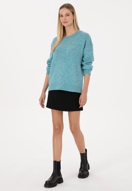 Kadın Mint Bisiklet Yaka Kazak - 50309699011