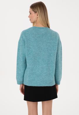 Kadın Mint Bisiklet Yaka Kazak - 50309699011