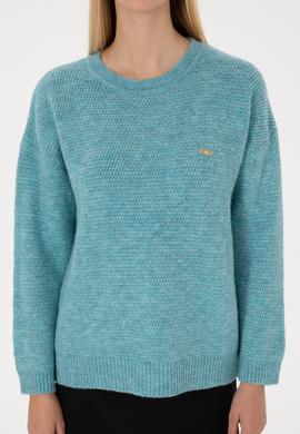 Kadın Mint Bisiklet Yaka Kazak - 50309699011