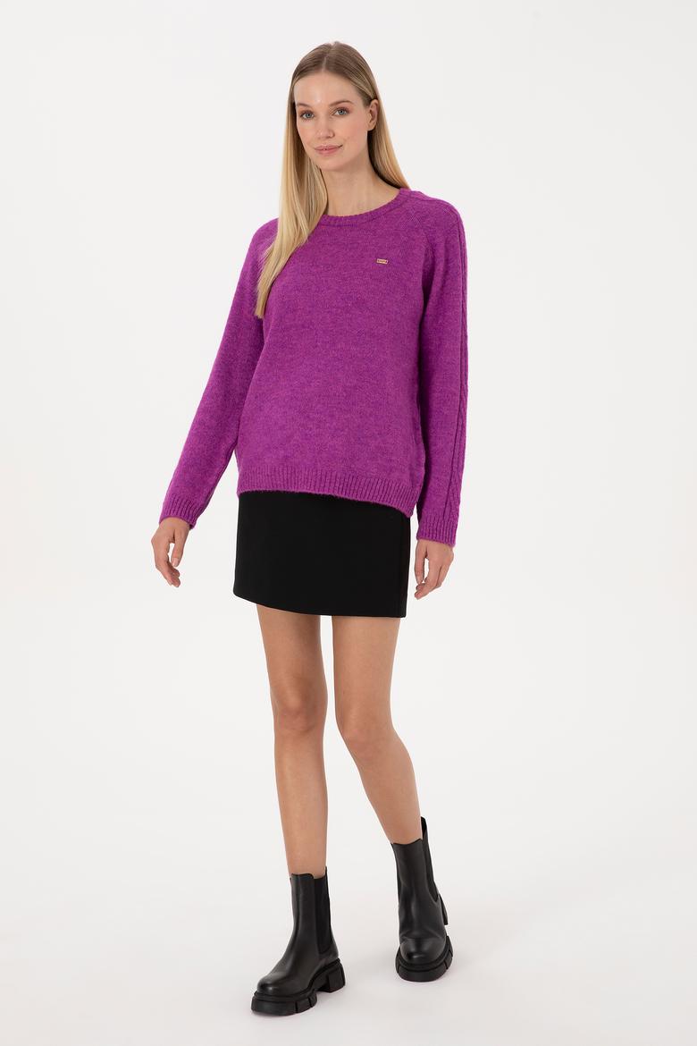 Kadın Menekşe Bisiklet Yaka Kazak - 50310106005