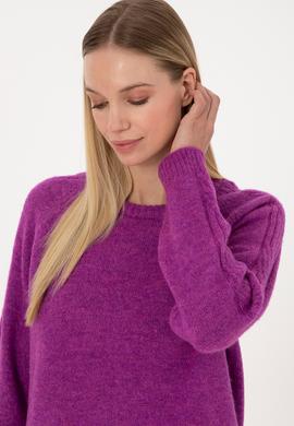 Kadın Menekşe Bisiklet Yaka Kazak - 50310106005