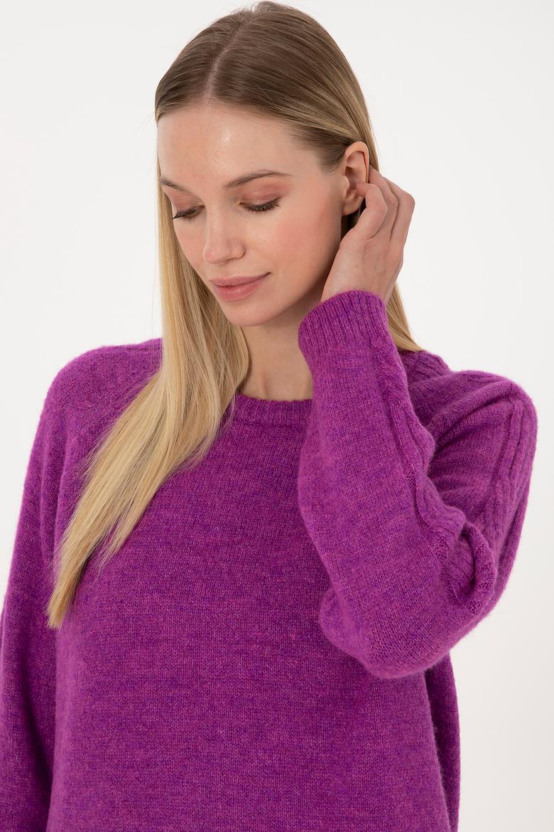 Kadın Menekşe Bisiklet Yaka Kazak - 50310106005