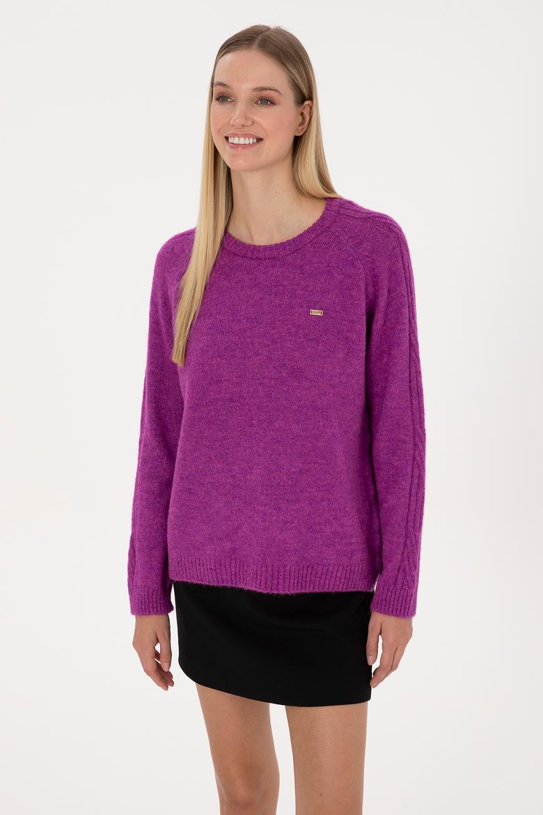 Kadın Menekşe Bisiklet Yaka Kazak - 50310106005