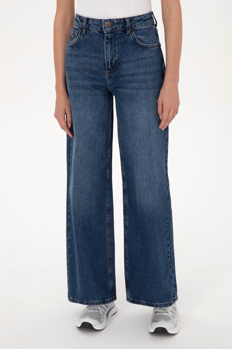 Kadın Mavi  Loose Fit Jean Pantolon