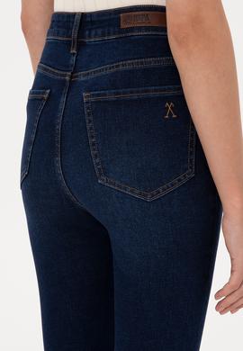 Kadın Koyu Mavi Skinny High Waist Fit Jean Pantolon - 50316591007