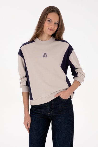 Kadın Mürdüm Bisiklet Yaka Sweatshirt