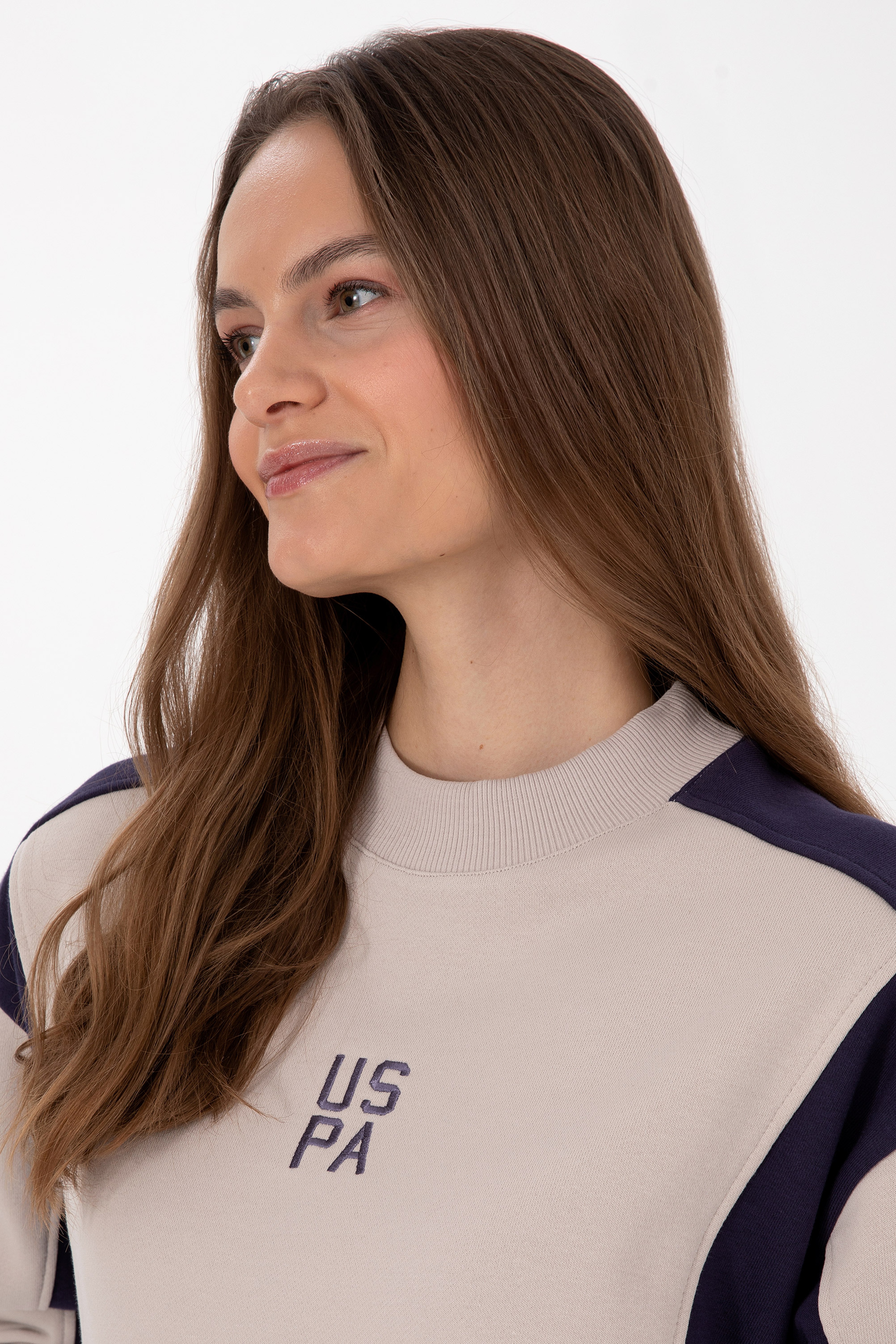 Kadın Mürdüm Bisiklet Yaka Sweatshirt