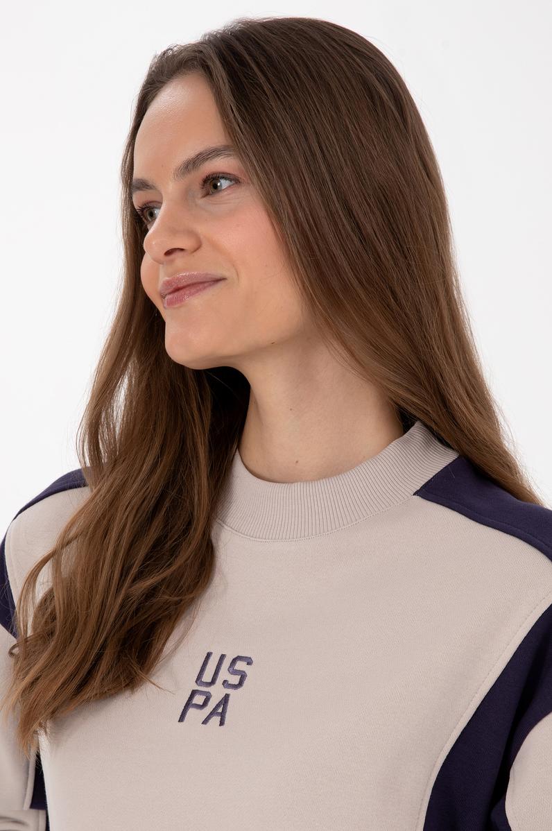 Kadın Mürdüm Bisiklet Yaka Sweatshirt