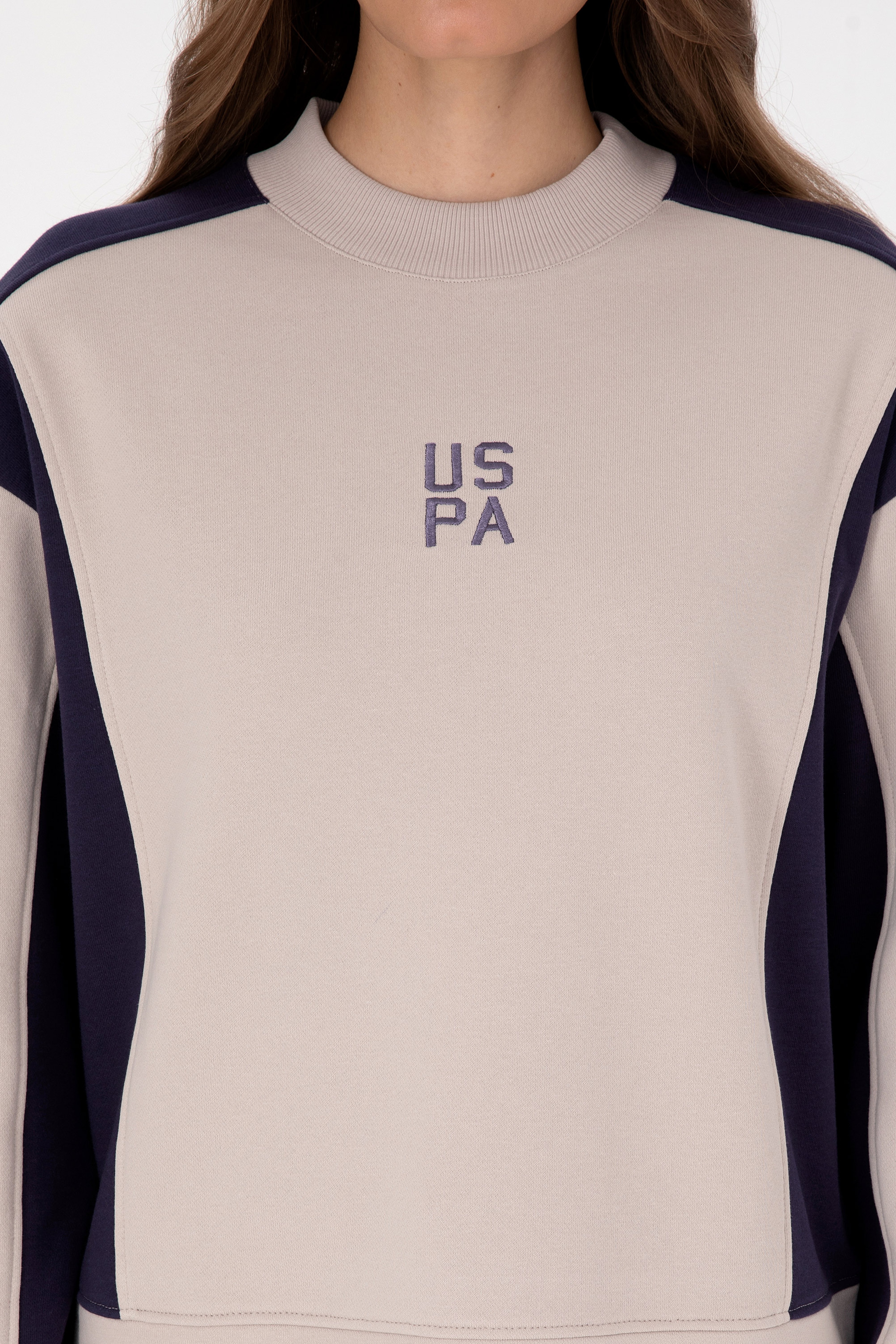 Kadın Mürdüm Bisiklet Yaka Sweatshirt - Image 6