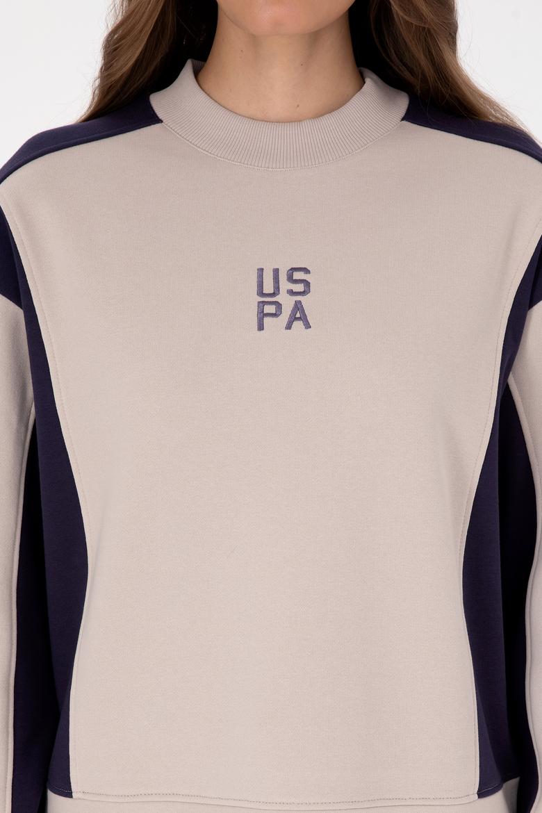 Kadın Mürdüm Bisiklet Yaka Sweatshirt - 50314951013