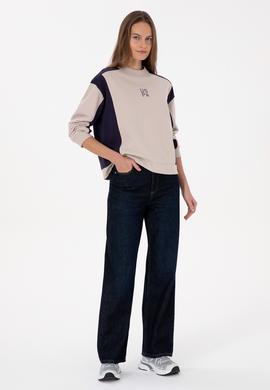 Kadın Mürdüm Bisiklet Yaka Sweatshirt - 50314951013