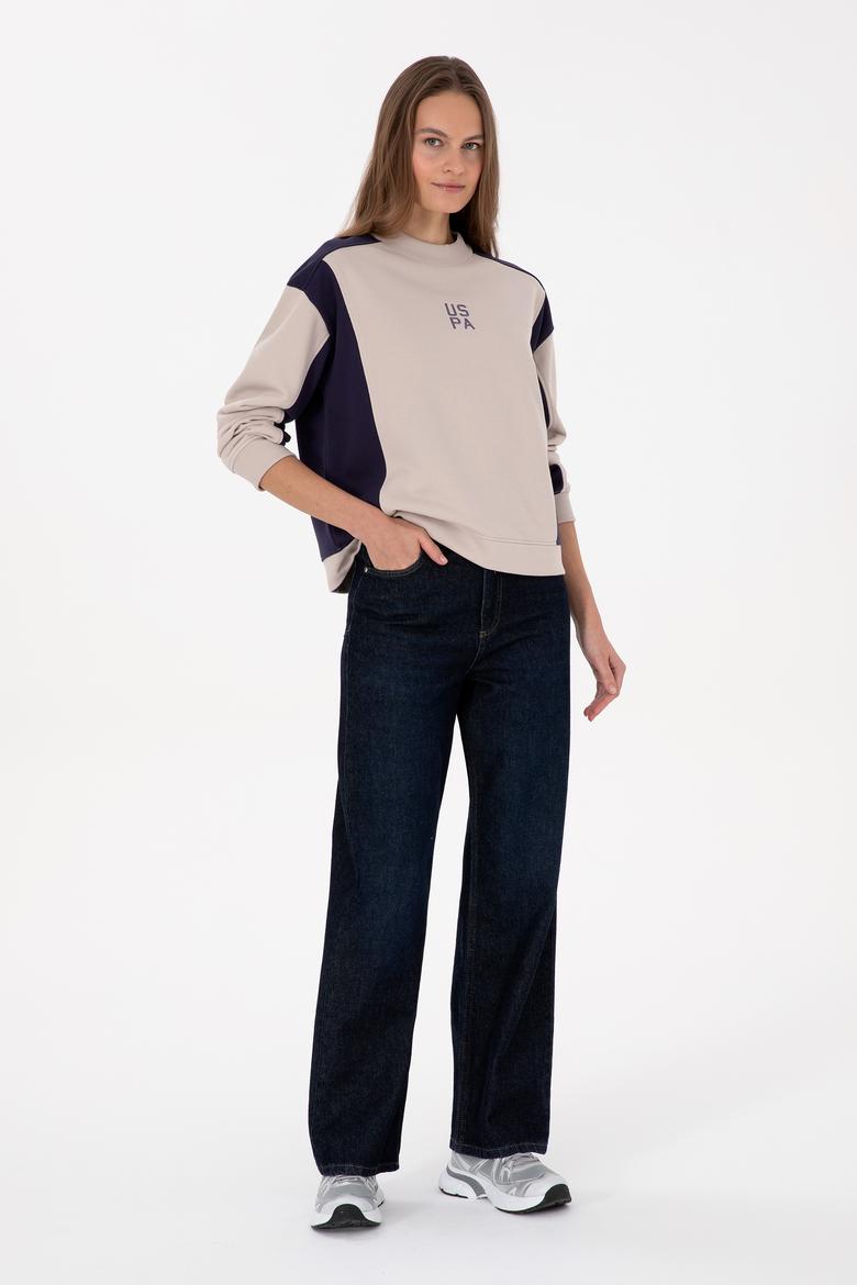 Kadın Mürdüm Bisiklet Yaka Sweatshirt - 50314951013