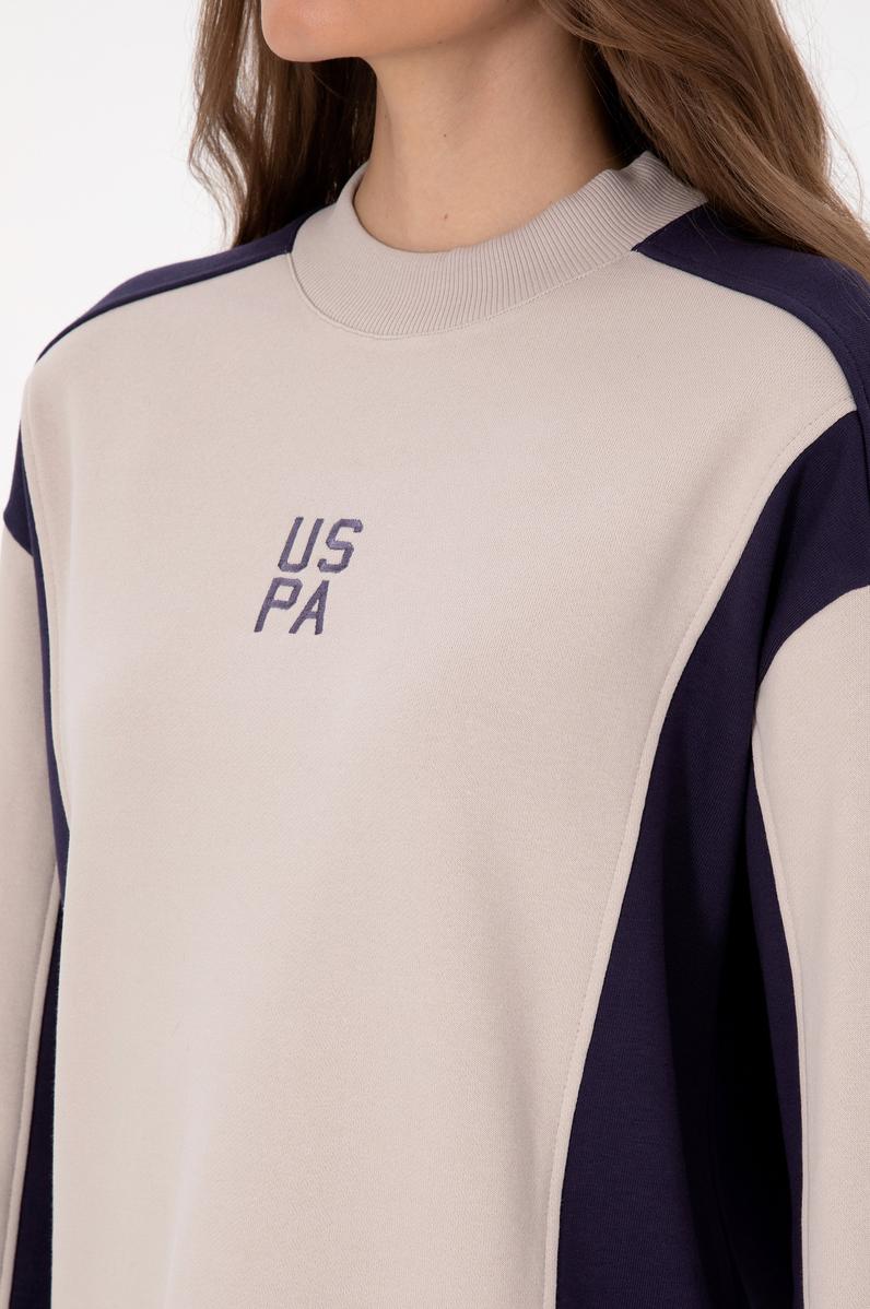 Kadın Mürdüm Bisiklet Yaka Sweatshirt