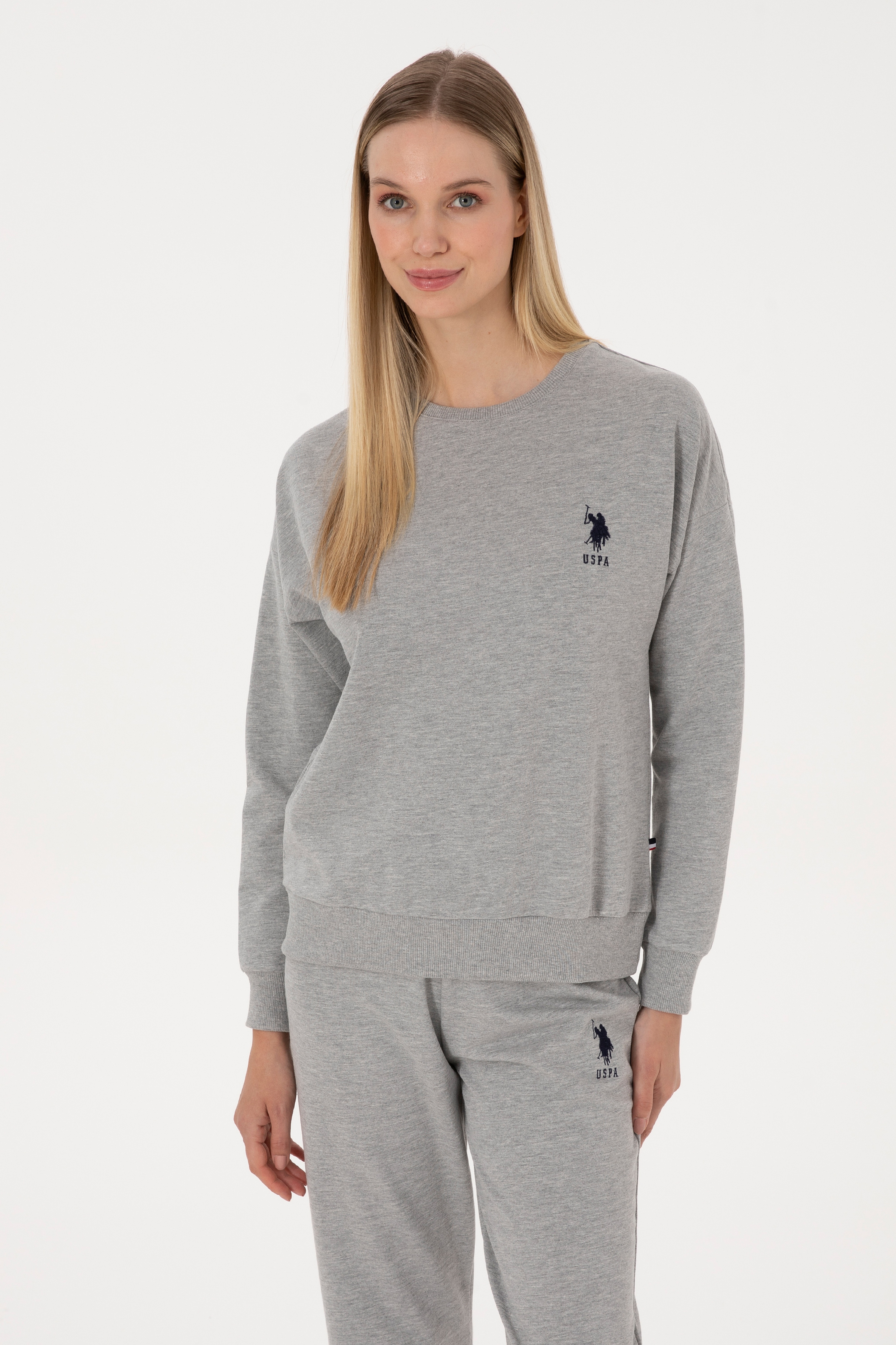 Kadın Gri Melanj Pijama Takımı - Image 3