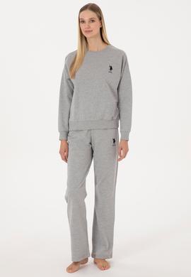 Kadın Gri Melanj Pijama Takımı - 50318899006