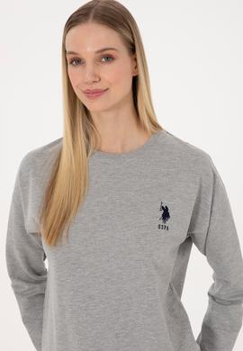 Kadın Gri Melanj Pijama Takımı - 50318899006