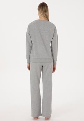 Kadın Gri Melanj Pijama Takımı - 50318899006