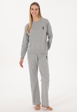 Kadın Gri Melanj Pijama Takımı - 50318899006