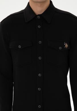 Erkek Siyah Örme Gömlek - 50316673009