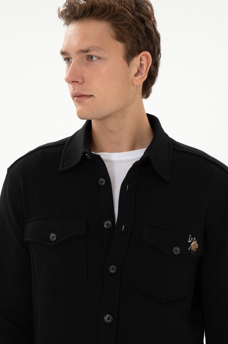 Erkek Siyah Örme Gömlek