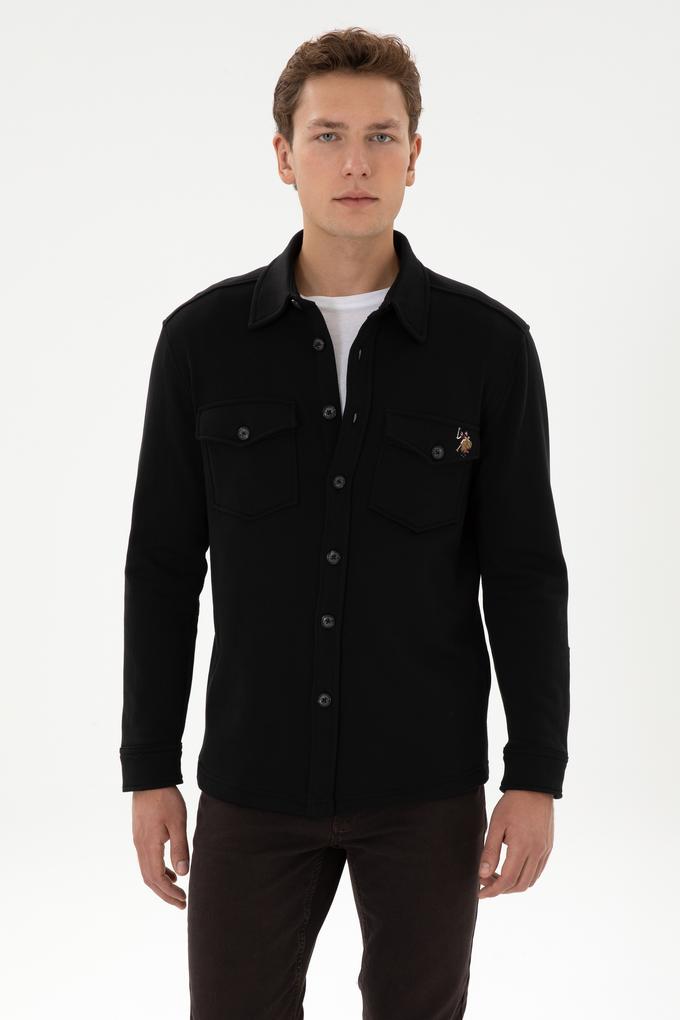 Erkek Siyah Örme Gömlek