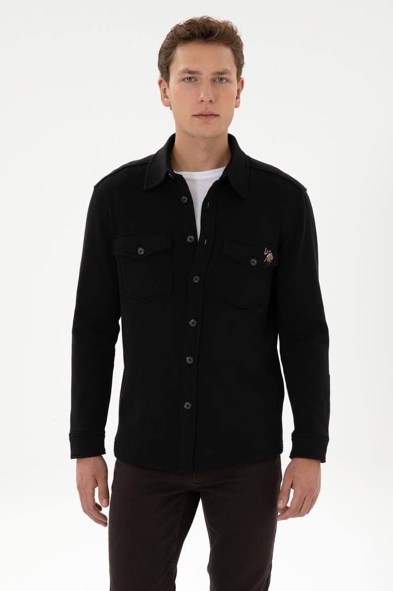 Erkek Siyah Örme Gömlek