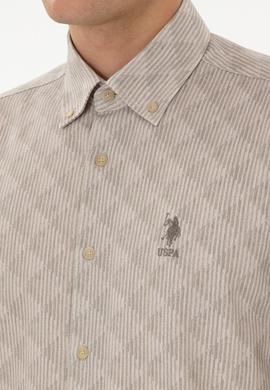 Erkek Açık Haki Uzun Kollu Gömlek - 50308484024