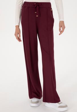Kadın Bordo Modal Karışımlı Loose Fit Eşofman Altı - 50314223026