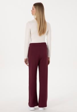 Kadın Bordo Modal Karışımlı Loose Fit Eşofman Altı - 50314223026