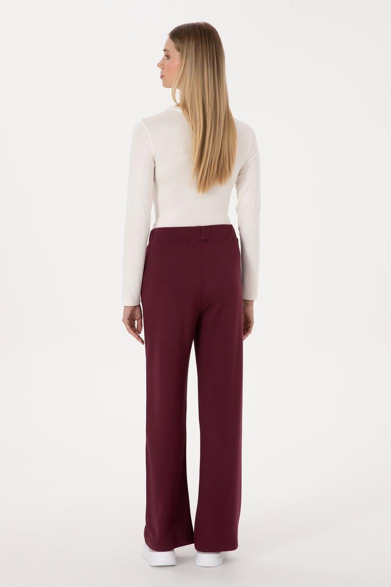 Kadın Bordo Modal Karışımlı Loose Fit Eşofman Altı - 50314223026