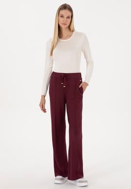 Kadın Bordo Modal Karışımlı Loose Fit Eşofman Altı - 50314223026