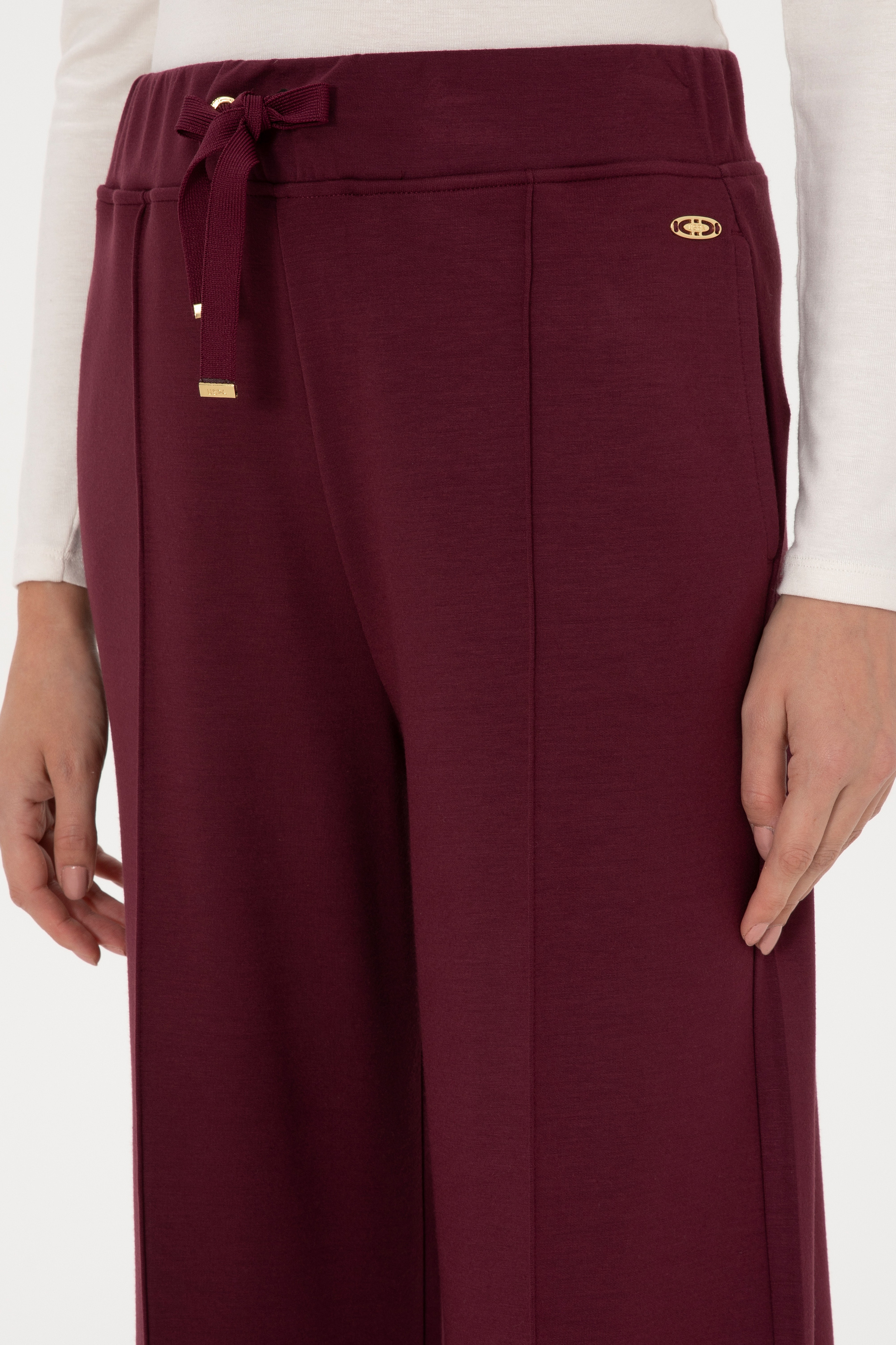Kadın Bordo Modal Karışımlı Loose Fit Eşofman Altı - Image 5