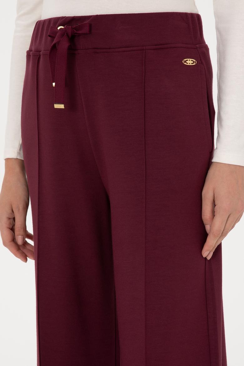 Kadın Bordo Modal Karışımlı Loose Fit Eşofman Altı - 50314223026